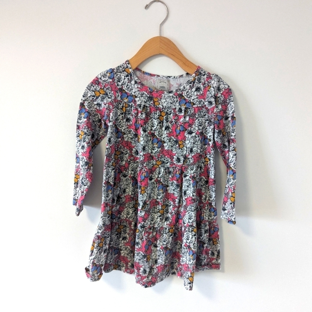 Fuzarka Girls' Floral Dress, Size 8, Multicolor Long Sleeve Cotton